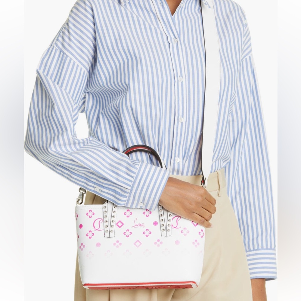 Christian Louboutin Cabata Loubinthesky Mini Tote Bag Bianco - Picture 6 of 8